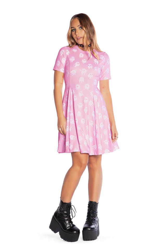 Good Spirits Pink Longline Evil Tee Dress7 Day Un