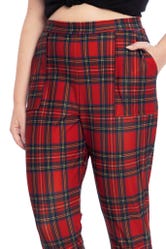 Tartan Red Cuffed Pants