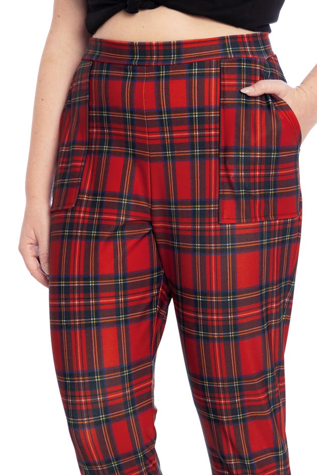 Tartan Red Cuffed Pants