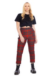 Tartan Red Cuffed Pants