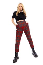 Tartan Red Cuffed Pants