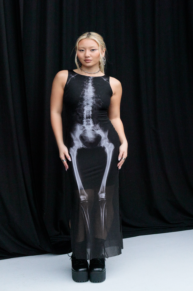 See Right Through Me Sheer Column Maxi Dress