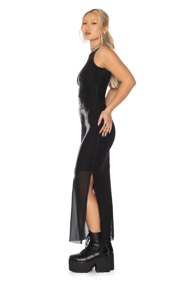 See Right Through Me Sheer Column Maxi Dress