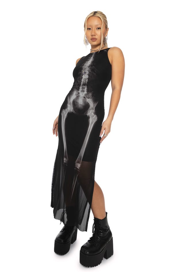 See Right Through Me Sheer Column Maxi Dress