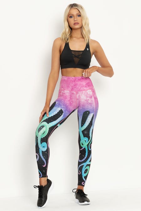 Blackmilk, Pants & Jumpsuits, Black Milk Teal Galaxy Gym Legging Size  Small With Pockets
