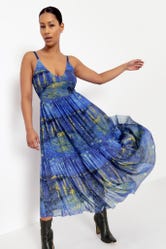 Starry Night Over The Rh&ocirc;ne Sheer Midaxi Dress
