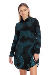 The Mermaid Cometh Long Sleeve Business Time Shirt Dress