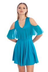 Turquoise Off The Shoulder Dress