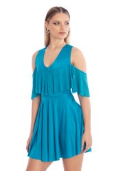 Turquoise Off The Shoulder Dress