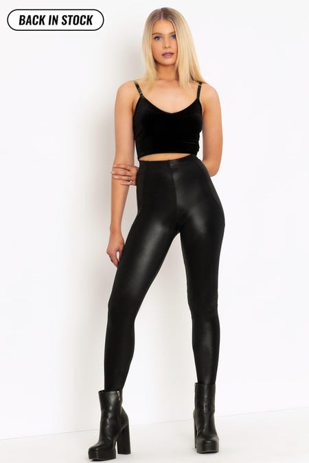 Bad Girl Faux Leather ruched Leggings